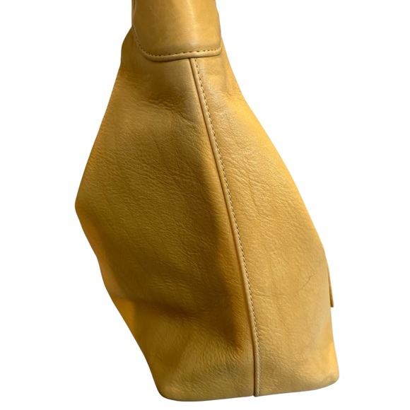 Dooney & Bourke Belvedere Logo Lock Hobo Bag Yellow Pebbled Leather - Picture 12 of 16